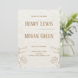 Invitación de boda botánica de lujo | Elegante Ivo