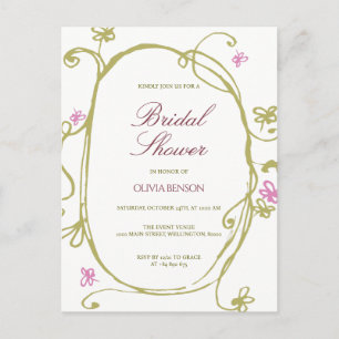 Invitación de boda botánica de olivo de primavera