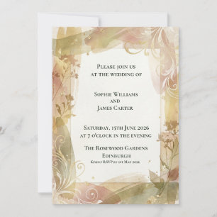 Invitación de boda botánica de otoño escocesa