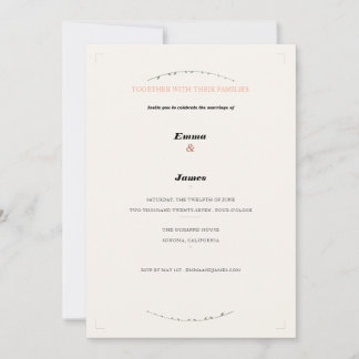 Invitación de boda botánica de terracota y salvia