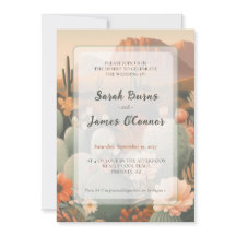 Invitación de boda botánica del desierto Saguaro &