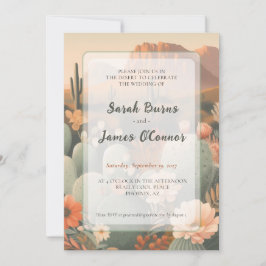 Invitación de boda botánica del desierto Saguaro &