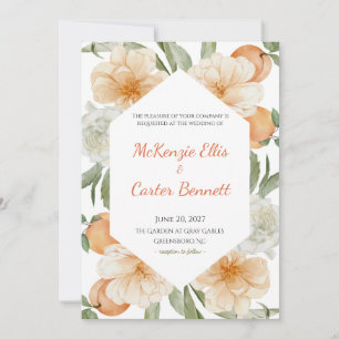 Invitación de boda botánica del huerto de albarico