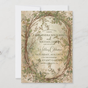 Invitación de boda botánica del oasis de palma de 