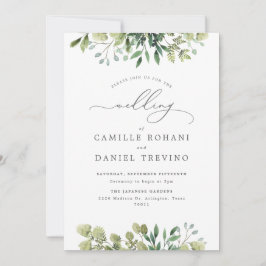 Invitación de boda botánica Elegant Greenery