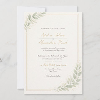 Invitación de boda botánica elegante