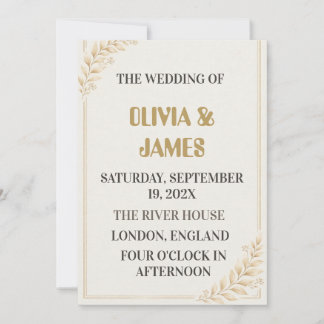 Invitación de boda botánica elegante