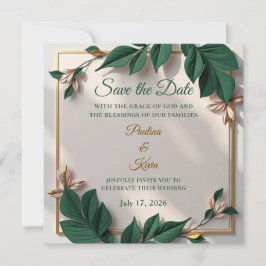 Invitación de boda botánica elegante