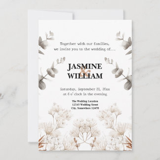 Invitación de Boda Botánica Elegante