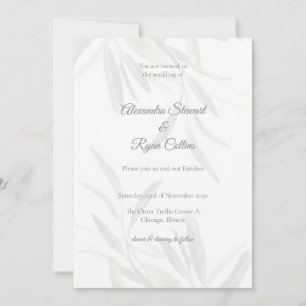 Invitación de boda botánica elegante en verde salv