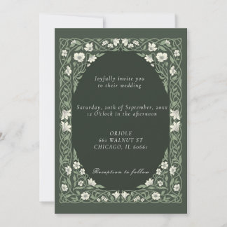 Invitación de Boda Botánica Elegante Tema Verde