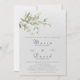 Invitación de boda botánica Elegante Verdes