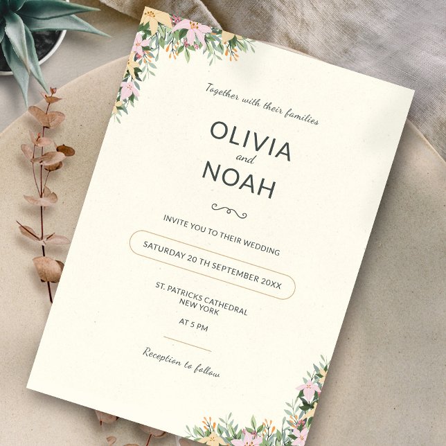 Invitación de boda botánica - estilo boho (Subido por el creador)
