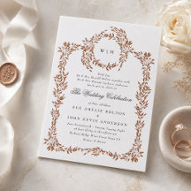 invitación de boda botánica formal de dos colores