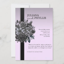 Invitación de Boda Botánica Lila Noir Signature