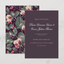 Invitación de Boda Botánica Malhumorada y Ciruela 