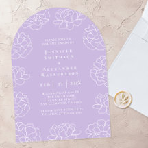 Invitación de Boda Botánica Mínima Morada