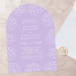 Invitación de Boda Botánica Mínima Morada