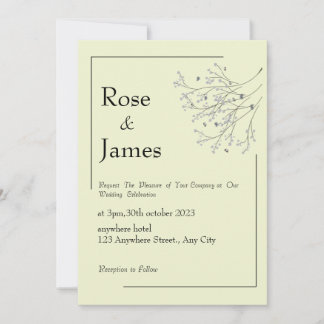 Invitación de boda botánica minimalista