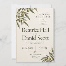 Invitación de boda botánica minimalista