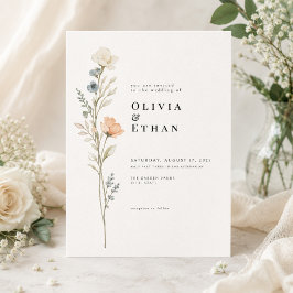 Invitación de boda botánica minimalista floral