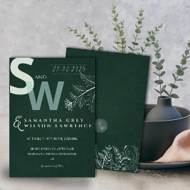 Invitación de boda botánica minimalista moderna