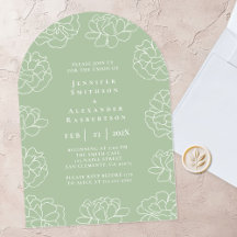 Invitación de boda botánica minimalista verde eleg