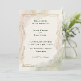 Invitación de Boda Botánica Pastel