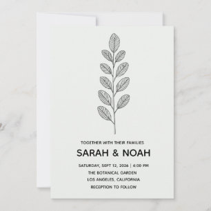 Invitación de Boda Botánica Personalizada Verde Me
