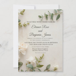 Invitación de Boda Botánica Romántica Vintage