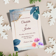 Invitación de boda botánica rústica