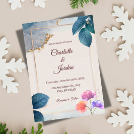 Invitación de boda botánica rústica