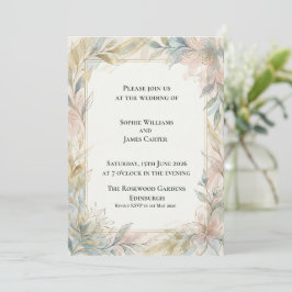 Invitación de boda botánica Sage Blush