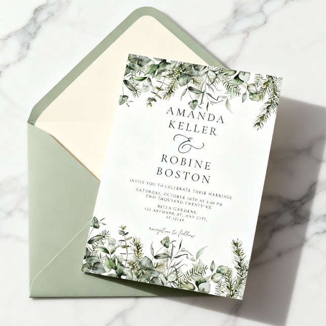 Invitación de boda botánica salvaje (Subido por el creador)
