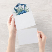 Invitación de boda botánica todo en uno