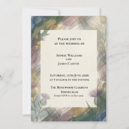 Invitación de boda botánica verde melancólica