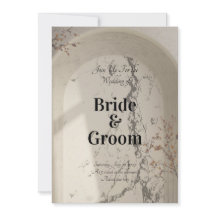 Invitación de boda botánica vintage Marble Arch