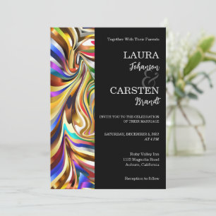 Invitación de boda caleidoscópica moderna