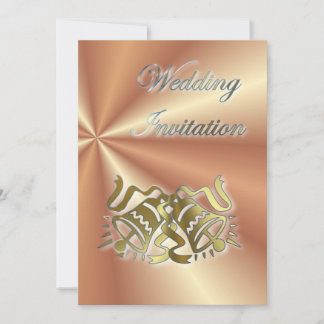 Invitación de boda Campanas de boda de oro