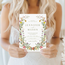 Invitación de Boda Campestre de Flores Silvestres 