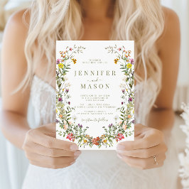 Invitación de Boda Campestre de Flores Silvestres 