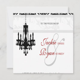 Invitación de Boda Candil Negro Blanco Damask
