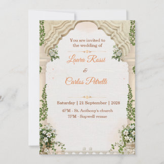 Invitación de boda caprichosa personalizable