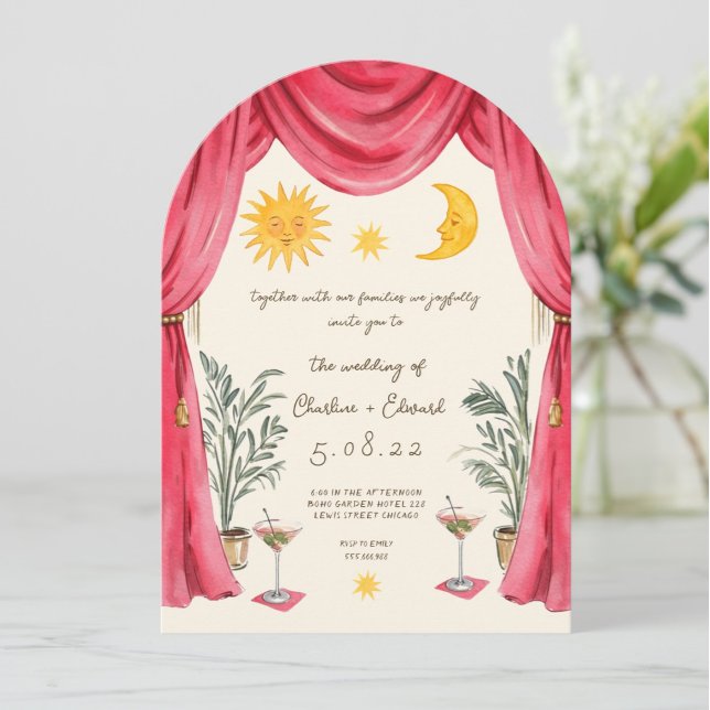 Invitación de Boda Caprichosa Pintada a Mano del S (Subido por el creador)