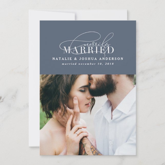 Invitación de boda casada con merrily (Anverso)