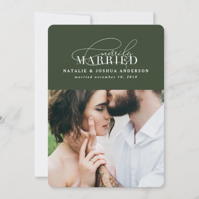 Invitación de boda casada con merrily (Anverso)