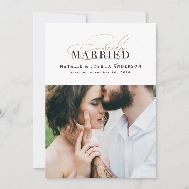 Invitación de boda casada con merrily (Anverso)