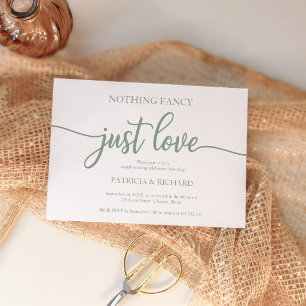 Invitación de Boda Casual Sage Sin Adornos Solo Am