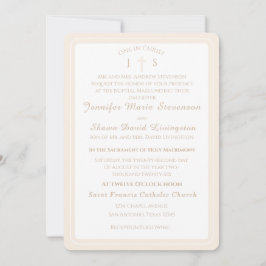 Invitación de boda católica con monograma atempora