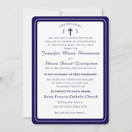 Invitación de boda católica con monograma atempora